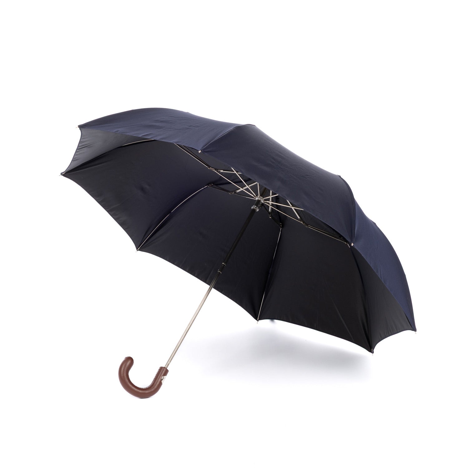 Francesco Maglia x MJ: Pocket Umbrella "Folding" with Calfskin Handle - purely handmade